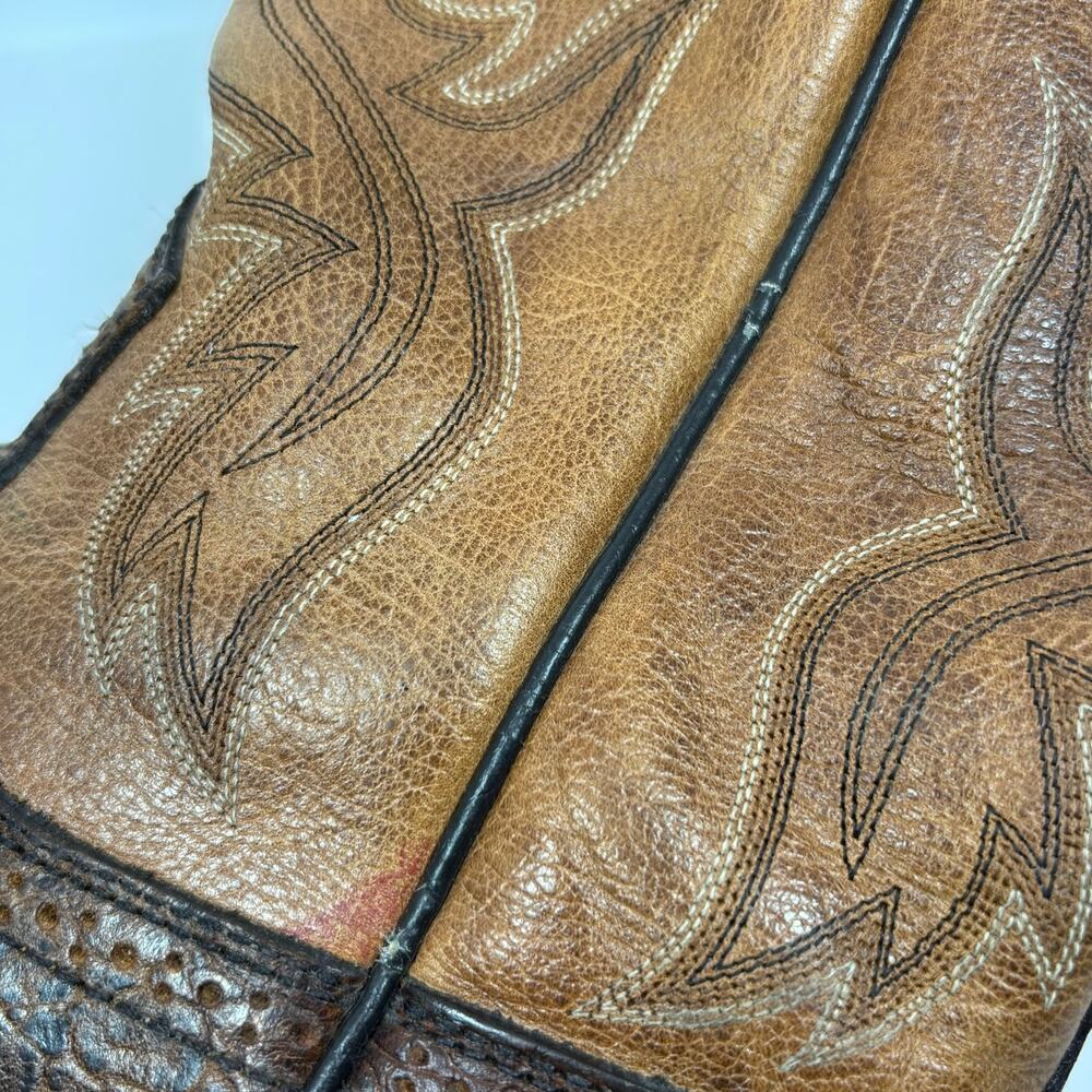 Ariat Heritage Roughstock Boots Mens 10.5 Square Toe Western Cowboy Brwn Leather - Picture 8 of 14